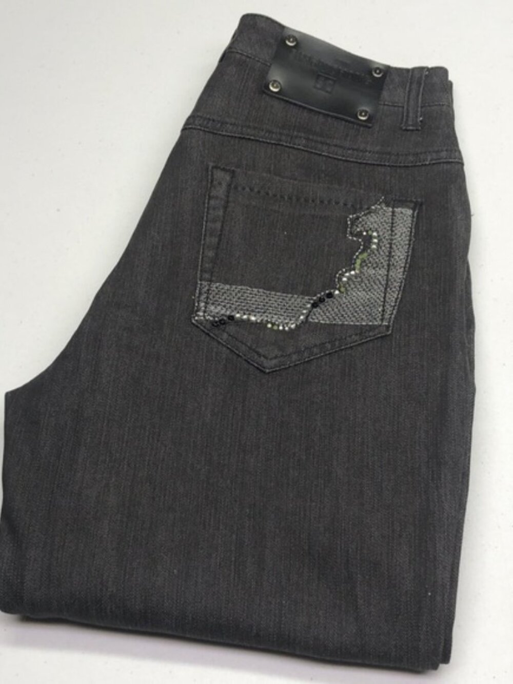 LIKE NEW SIMON CHANG BLACK WIDE LEG JEANS 4/27x30 ⭐️